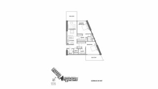 Apartment floor plan, 2 bedrooms in GOLF GREENS No. 11009