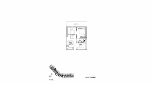 Property floor plan, 1 bedroom in GOLF GREENS No. 11008 (2D)