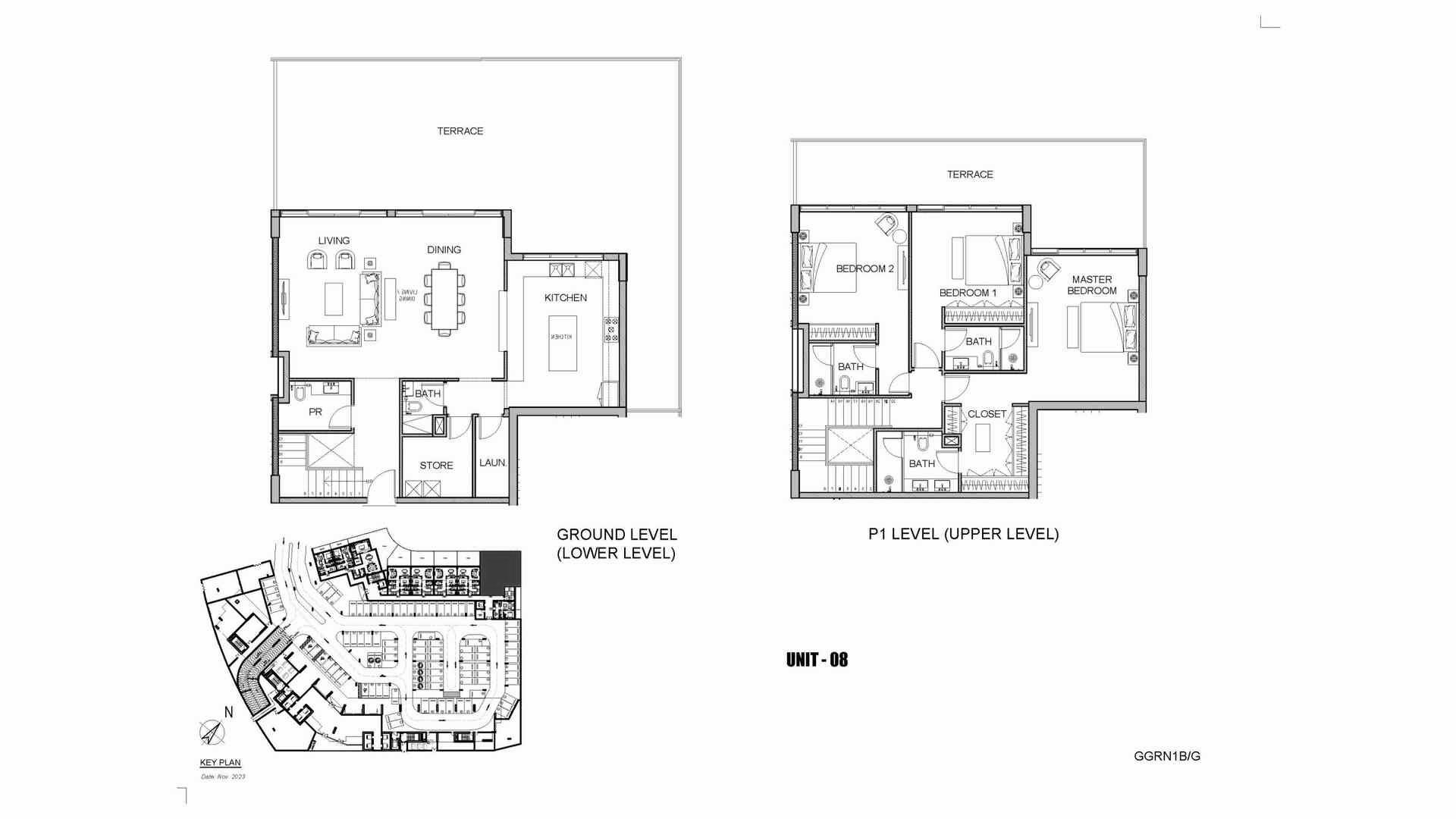 Apartment floor plan, 3 bedrooms in GOLF GREENS No. 11011