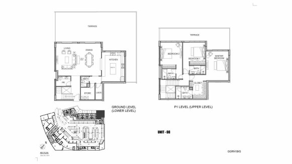 Apartment floor plan, 3 bedrooms in GOLF GREENS No. 11011 (2D)
